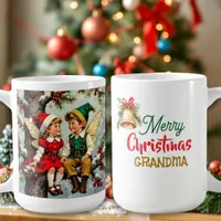 Vintage Elven Fairy Children Christmas Personalize Coffee Mug