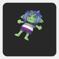 Goblincore Asexual Pride Goblin Classic Square Sticker