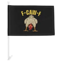 F-Caw-F Humor Gothic Crow Funny Aesthetic Style Car Flag