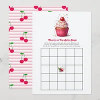 Cherry on Top Baby Shower Bingo Game Invitation