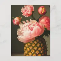 Peonies and Pineapple Postcard