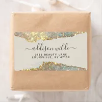 Holographic Signature Script Modern Glam Shipping Label