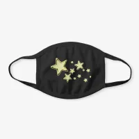 Golden Starburst Black Cotton Face Mask