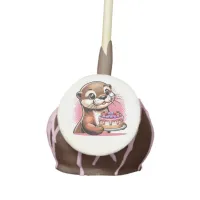 Otter Themed Girl's Birthday Party Photo Cake Pops