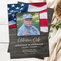 Military - USA Flag Celebration of Life - Funeral Program