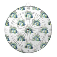Watercolor Rainbow Pattern Dart Board