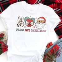 Peace Love Christmas Groovy Tri-Blend Shirt