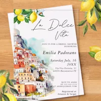 Watercolor La Dolce Vita Italian Bridal Shower  Acrylic Invitations