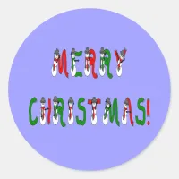 Merry Christmas Snowman Font  Sticker