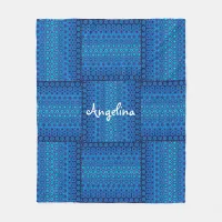 Blue Circle design Fleece Blanket