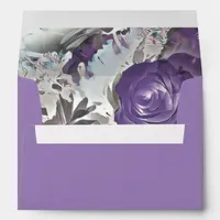 Cornflower Purple Rose Envelope