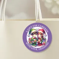 Cute Anime Elves Christmas | To and From Classic Round Sticker