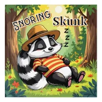 Snoring Skunk | Cute Cartoon Kid's Nursery Art