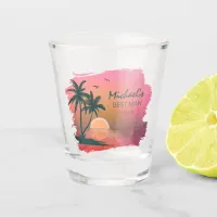 Tropical Isle Best Man or Groomsman Pink ID581 Shot Glass