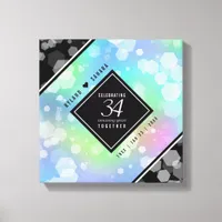 Elegant 34th Opal Wedding Anniversary Celebration Canvas Print
