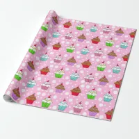 Whimsical Colorful Cupcake Wrapping Paper