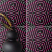 Pink Gray Black Modern Geometric Pattern Ceramic Tile