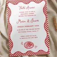 That's Amore! Cute Red Italian Rehearsal Dinner  Invitation