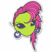 80s Alien Kiss-Cut Sticker