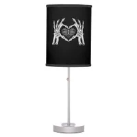 Skeleton Ribs Hand Heart Sign Table Lamp