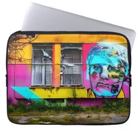 Abstract Man's Face Abandoned Building Graffiti Laptop Sleeve