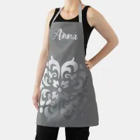 Tranquil Silver & Gray Monogram | Apron