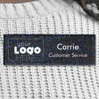 Black Licorice Glitter Custom Logo Staff Name Tag