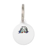 Skeleton Hand Heart Design Pet ID Tag