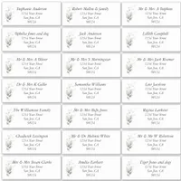 Rustic Leafy Guest Name Address Labels