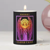 Stained Glass Angel Pillar Candle