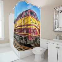 Locomotive Steam Engine Train Shower Curtain