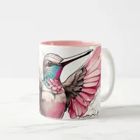 Cute Hummingbird Designs on Two-Tone Coffee Mug