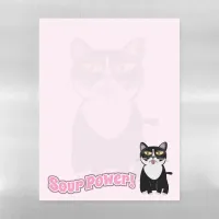 Funny Sour Power Sourpuss Cat Magnetic Dry Erase Sheet