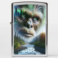 Bigfoot, Mountains, River and Forest Zippo Lighter