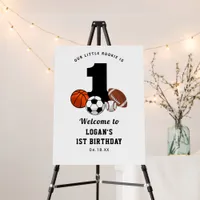 1 Ball Sports Theme Boy’s 1st Birthday Foam Board