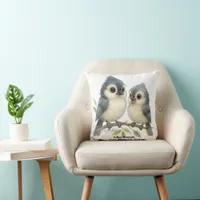 Bold Curious Tufted Titmouse  Throw Pillow