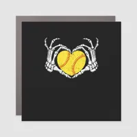 Skeleton Hands Heart Halloween Costume Softball Car Magnet