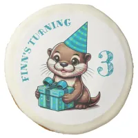 Boy's Birthday Party Otter Themed Personalized Sugar Cookie