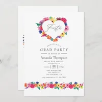 Watercolor Floral Fiesta Graduation Party Invitation