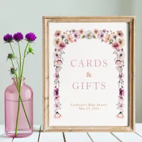 Watercolor Wildflower Cards and Gifts Sign – Dusty