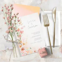 Sunny Wildflower Wedding Gradient ID1023 Invitation