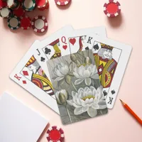 Ellis Rowan White Water Lily Vintage Flowers Poker Cards