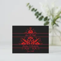 Romantic, Elegant Vintage Red Damask Postcard