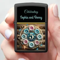 Love Blossoms: Elegant Fifth Anniversary Design Zippo Lighter