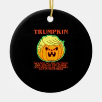 Funny Trumpkin Ceramic Ornament