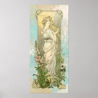 * Vintage Victorian AR23 Woman Walking Art Nouveau Poster