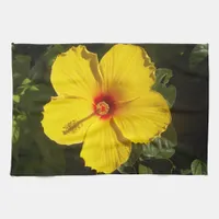 Yellow Hibiscus Flower Towel