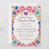 Colorful Floral Botanical Fiesta Spanish Wedding Invitation