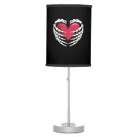 Ed Heart In Skeletal Hands Classic Style Table Lamp
