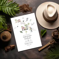 Watercolor Cuba Destination Wedding Photo Invitation